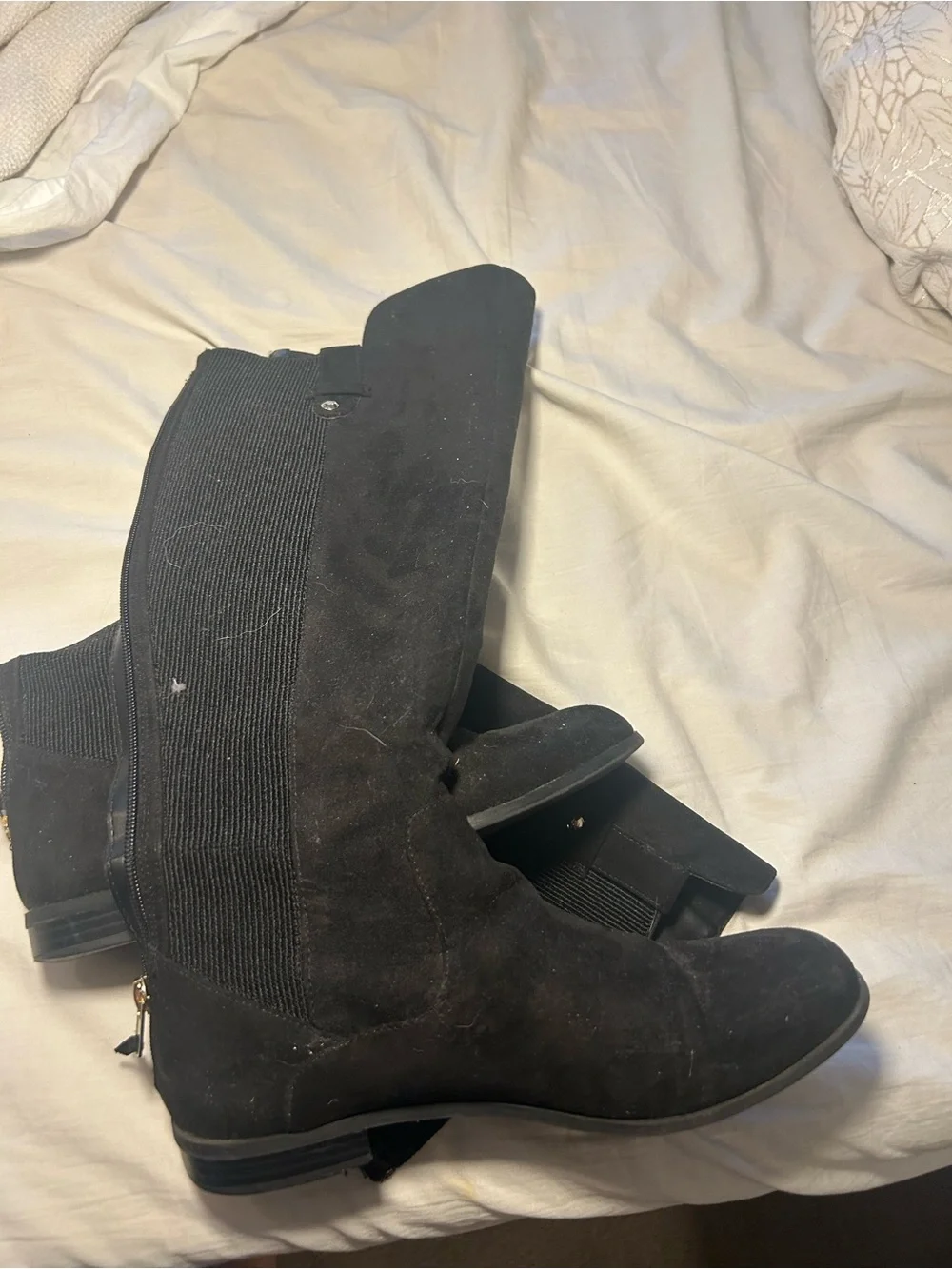 Anne Klein Black Over-the-Knee Suede Boots